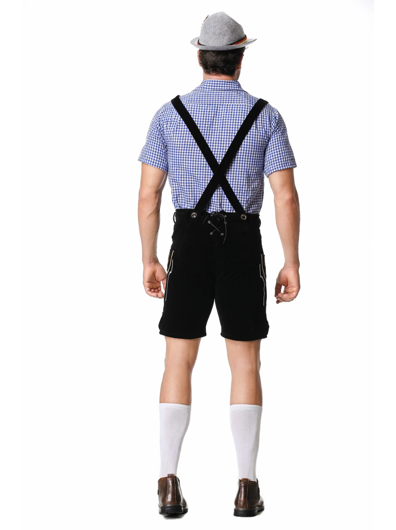Herre Oktoberfest Lederhosen Kostume med Skjorte og Seler