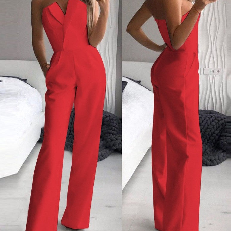 Dame Ærmeløs Jumpsuit til Festlige Lejligheder og Hverdag