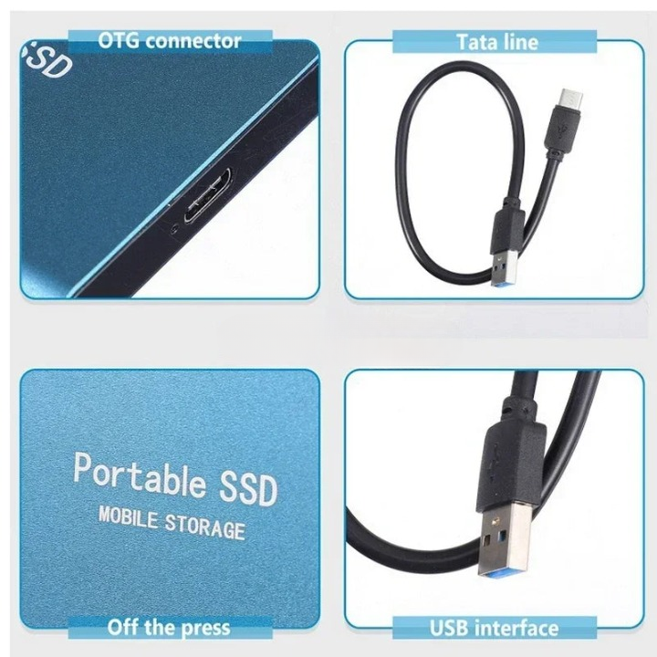 Bærbar Ekstern SSD 64GB med USB-C og Op til 1050MB/s