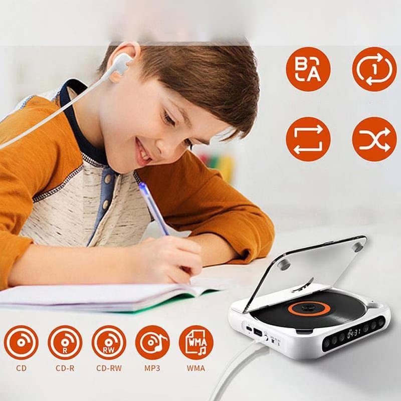 Bærbar Bluetooth CD-afspiller med Hi-Fi Lyd og USB-C Opladning