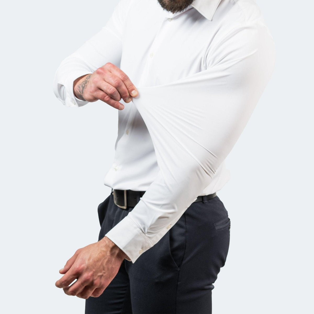 Herre Strygefri Skjorte med Stretch til Arbejde og Fritid