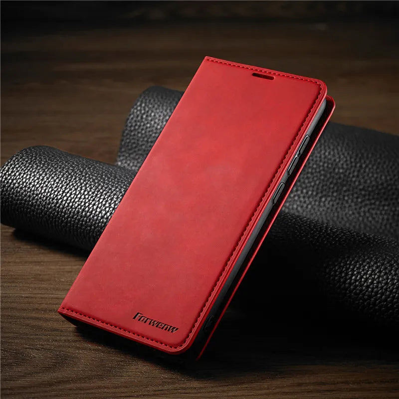 Unisex Magnetisk iPhone Cover i Læder med Præcis Pasform