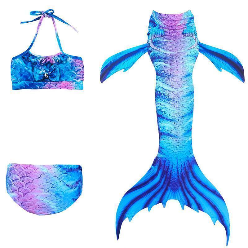 BĂžrne Havfrue BikinisĂŠt med Fiskehale til Pool og Strand