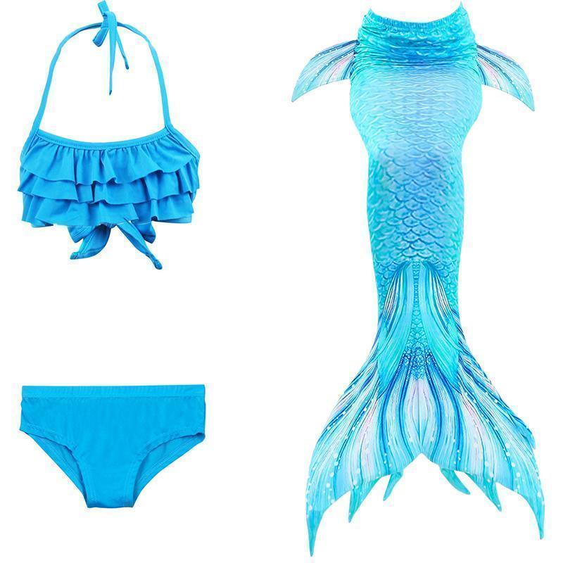 BĂžrne Havfrue BikinisĂŠt med Fiskehale til Pool og Strand