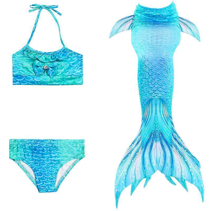BĂžrne Havfrue BikinisĂŠt med Fiskehale til Pool og Strand