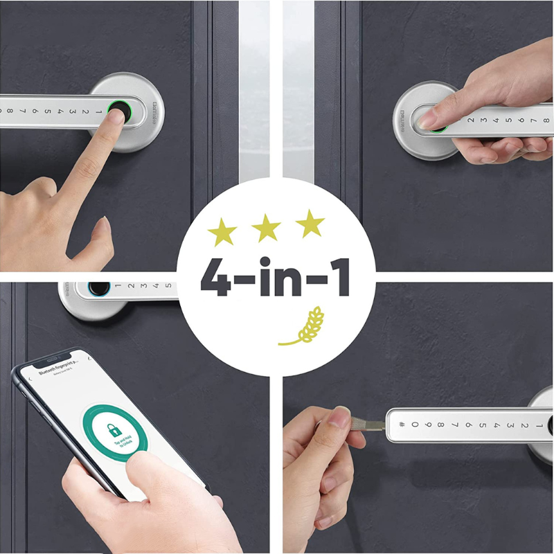 Dørlås med Fingeraftryk og App-styring i Zinklegering
