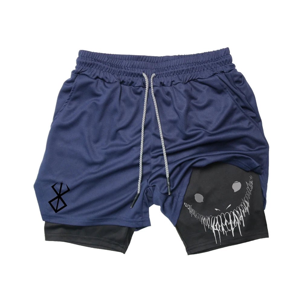 Herre Træningsshorts med Indershorts og Skjult Mobillomme