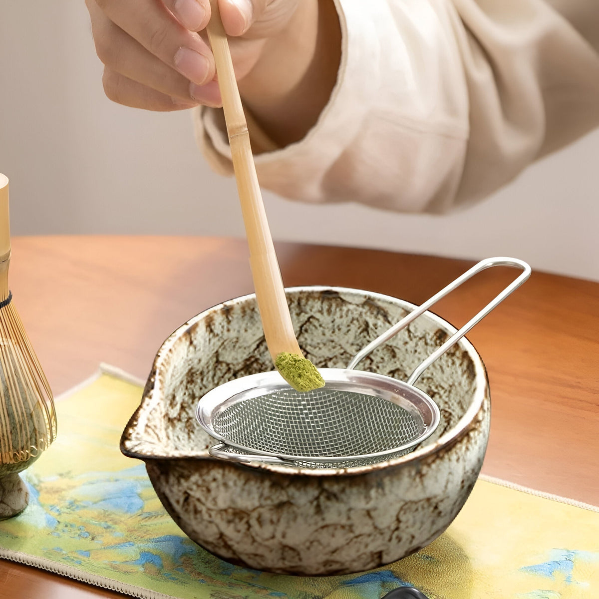 Matcha Tesæt i 6 Dele med Bambuspisker til Teceremoni