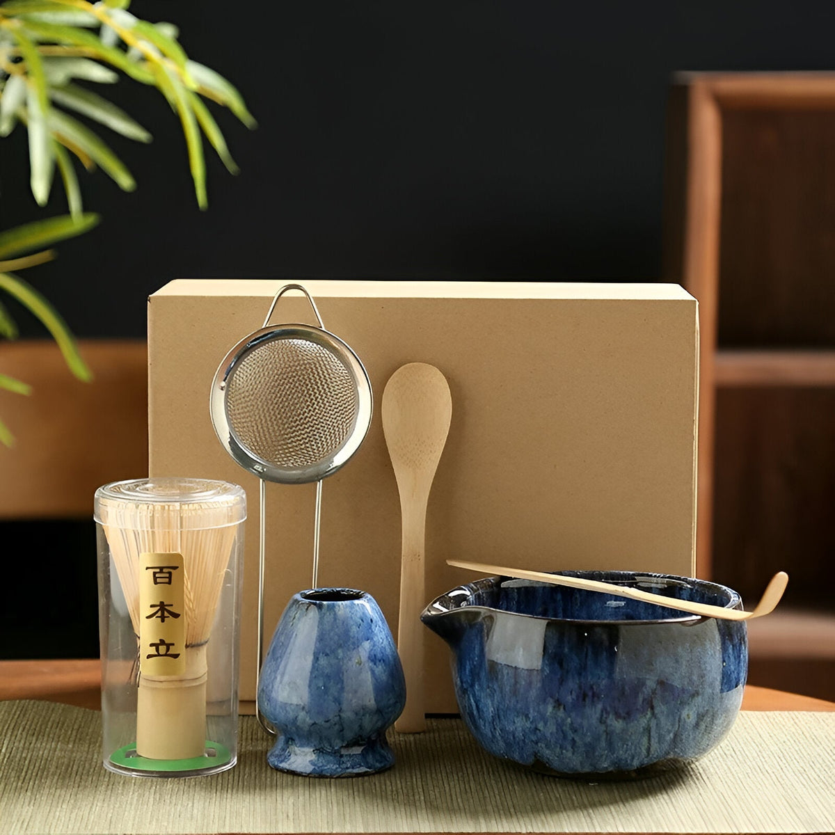 Matcha Tesæt i 6 Dele med Bambuspisker til Teceremoni