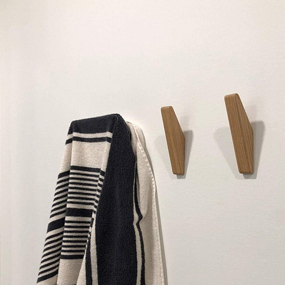 Minimalistiske Vægkroge i Træ 6 Stk. med Afrundet Design