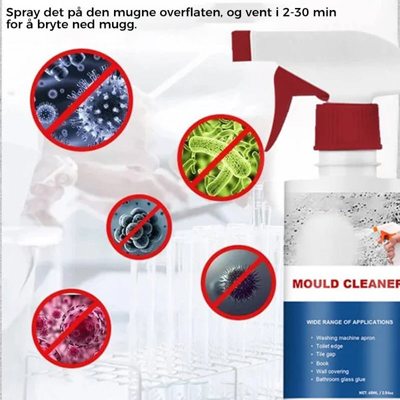 Skimmelfjerner Spray med Aktiv Klor til Badeværelse og Køkken