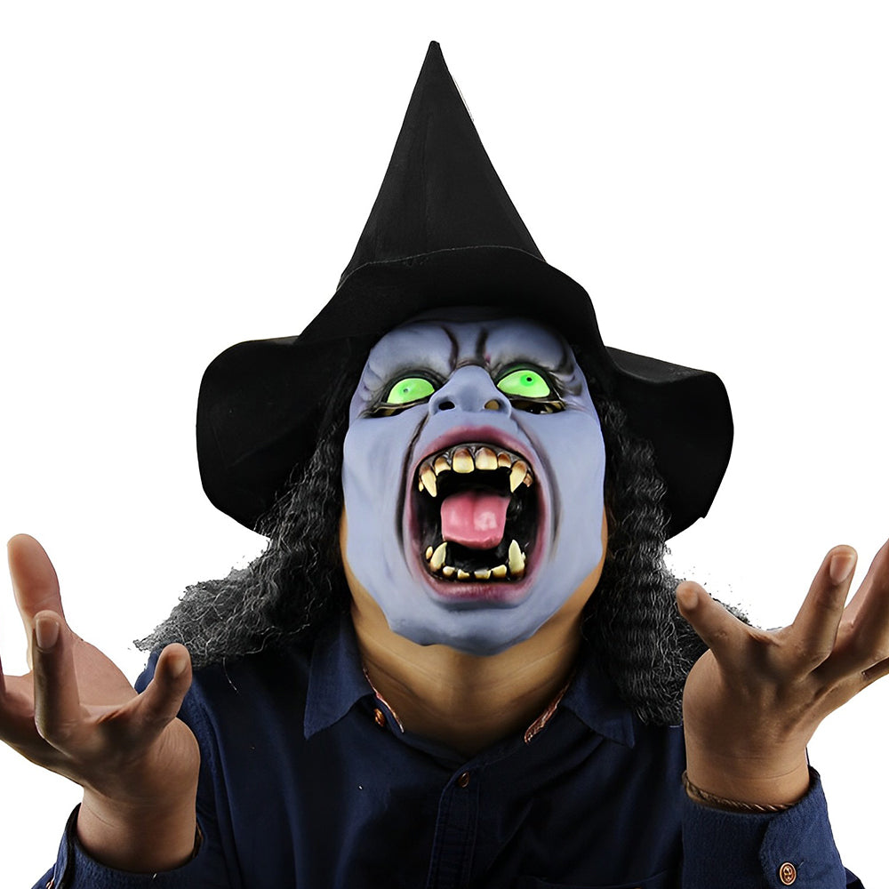 Unisex Realistisk Latexmaske med Bevægelig Mund til Cosplay
