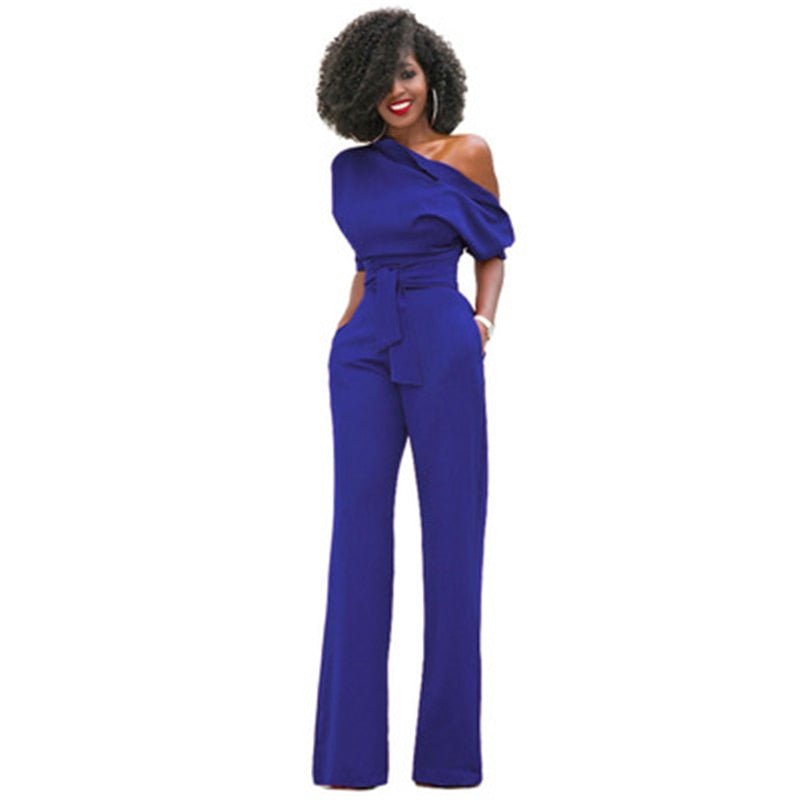 Dame Ensfarvet Bodycon Jumpsuit i Akrylstof