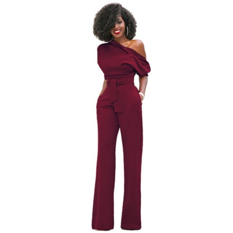 Dame Ensfarvet Bodycon Jumpsuit i Akrylstof