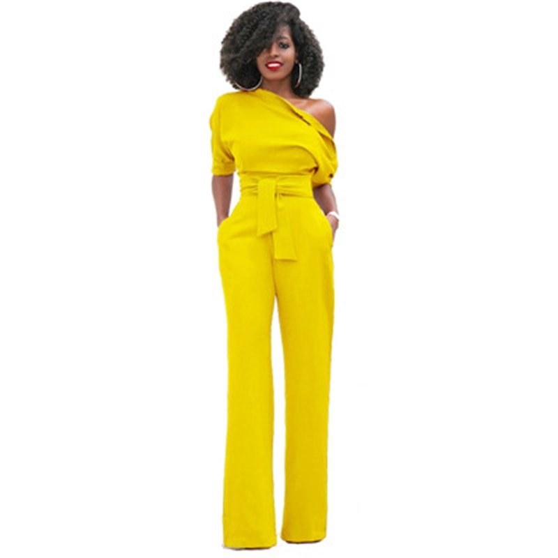 Dame Ensfarvet Bodycon Jumpsuit i Akrylstof