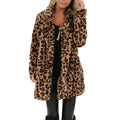 Plus Size Leopardmønster Åpen Cardigan Lang Jakke