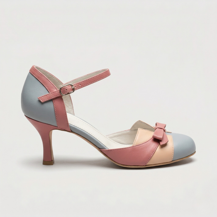 Tacones Mary Jane para mujer con bloques de color y cierre de hebilla