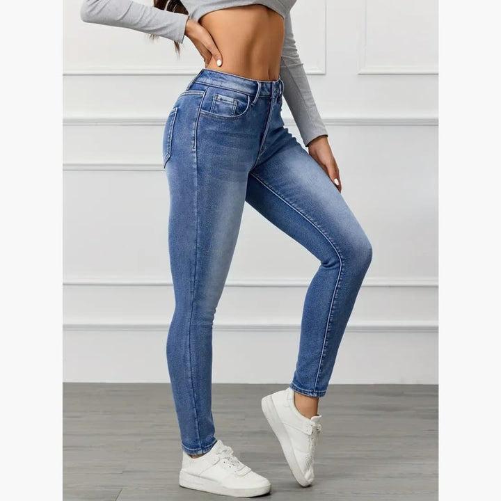 Gabriela - Skinny jeans i varm fleece til dame