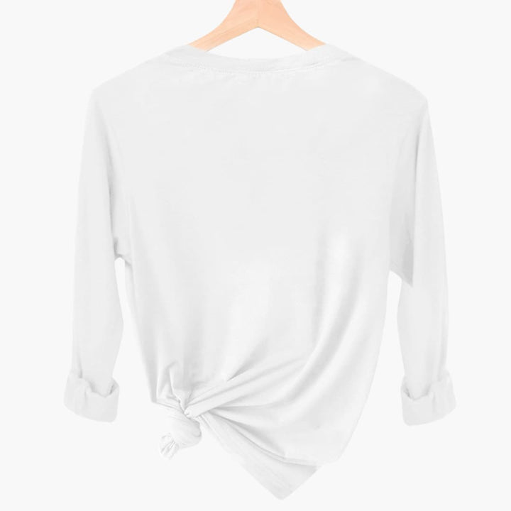 Kvinne Vintage-Inspirert Juletræ Bokstav Print Langermet T-Skjorte
