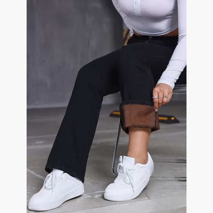 Hilda - Stilige Flare-jeans med høy midje for dame