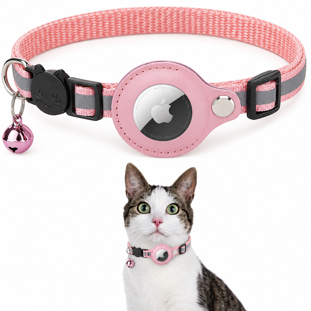 Katt Halsbånd med GPS Sporing og Refleks, Justerbart