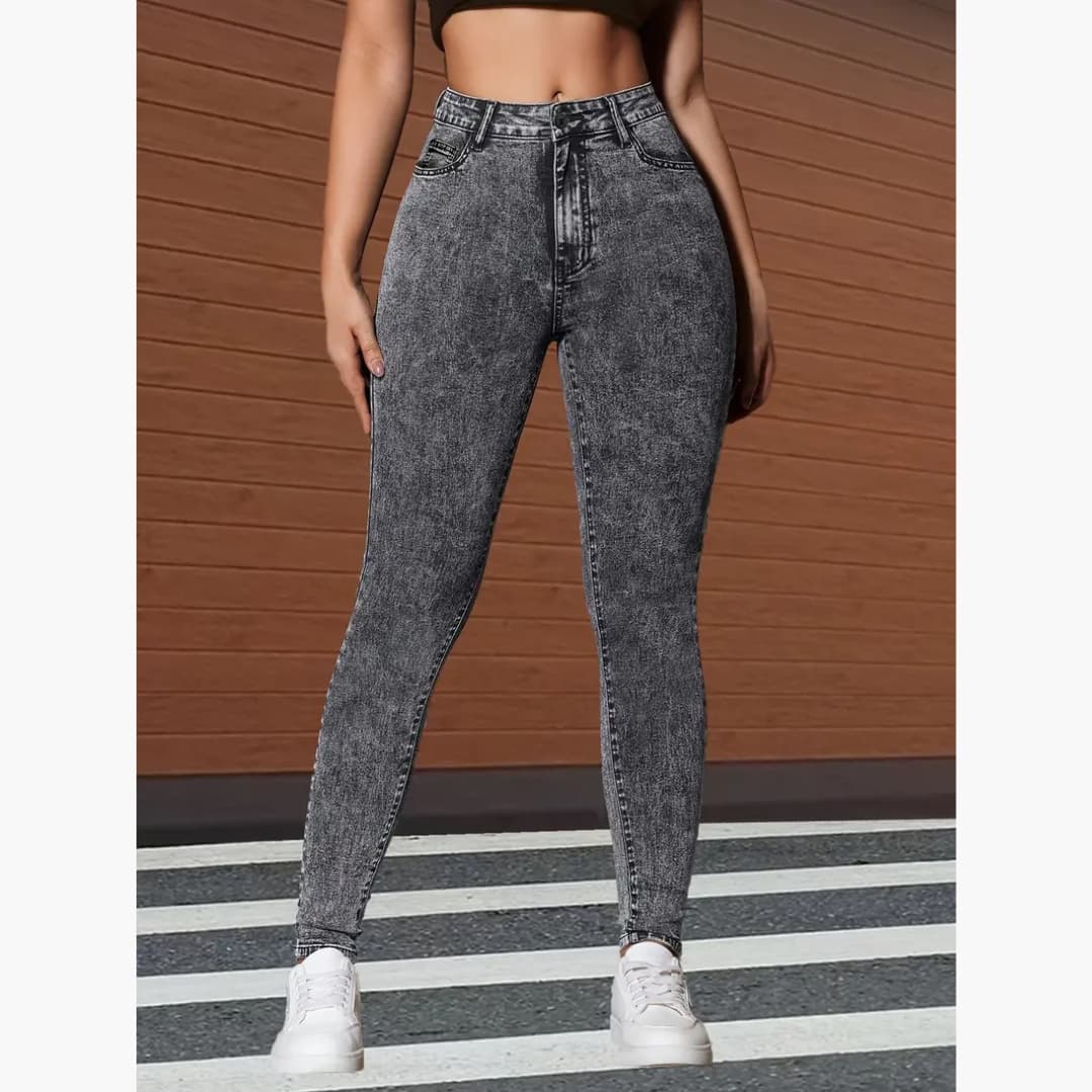 Irena - Trendy jeans med høy midje til dame