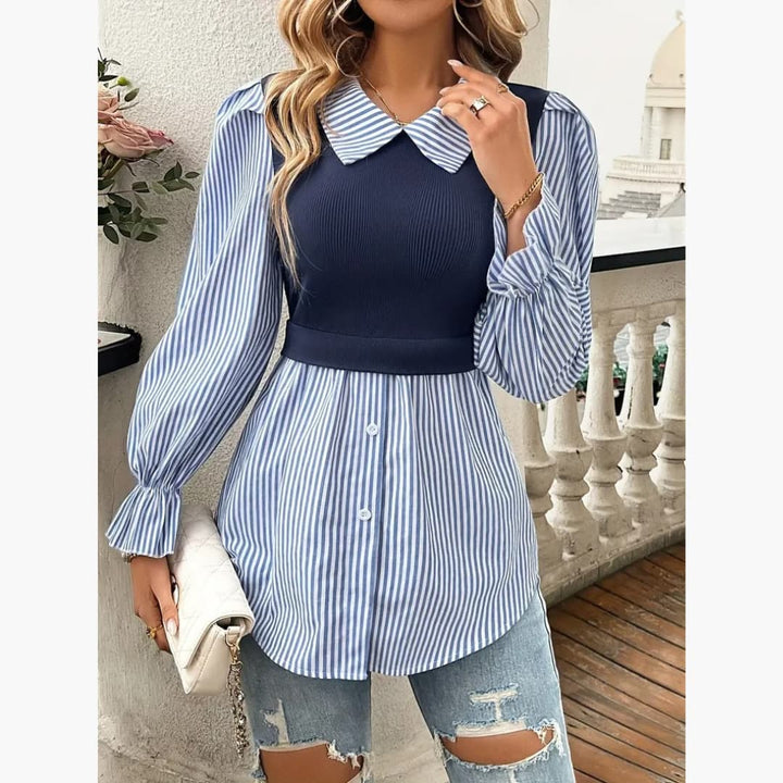Fabiola - Elegant langermet bluse for kvinner