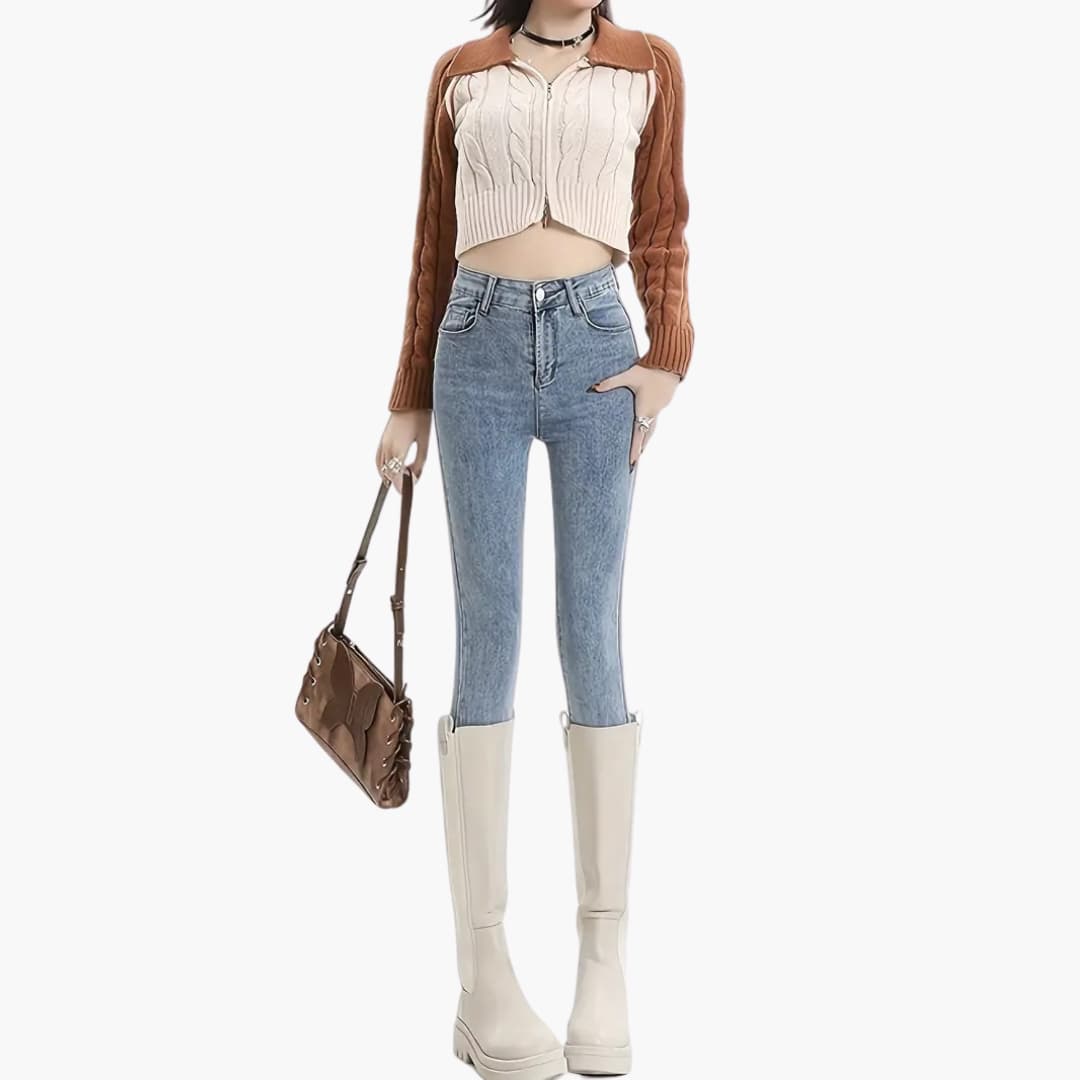 Harriet - Stilige vinterjeans i denim til dame