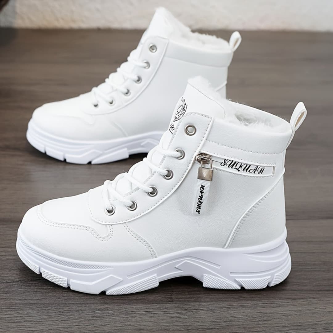 Kvinners Fashion Vinter Snøboots Britisk Stil Tykk Såle