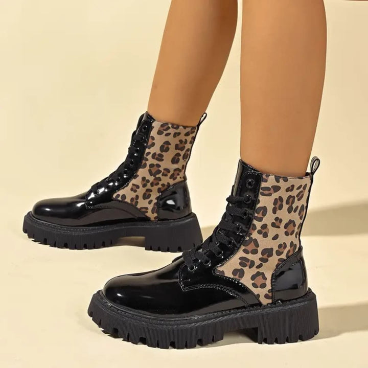 Kendall - Trendy ankelstøvler med leopardmønster til dame