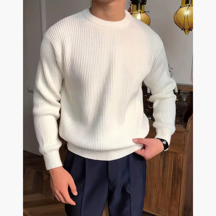 Casual Crew Neck Strikket genser for menn