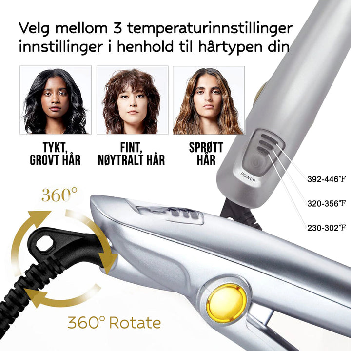 2-i-1 Hårstylingverktøy for Salongkvalitet Hjemme