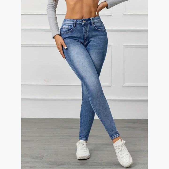 Gabriela - Skinny jeans i varm fleece til dame