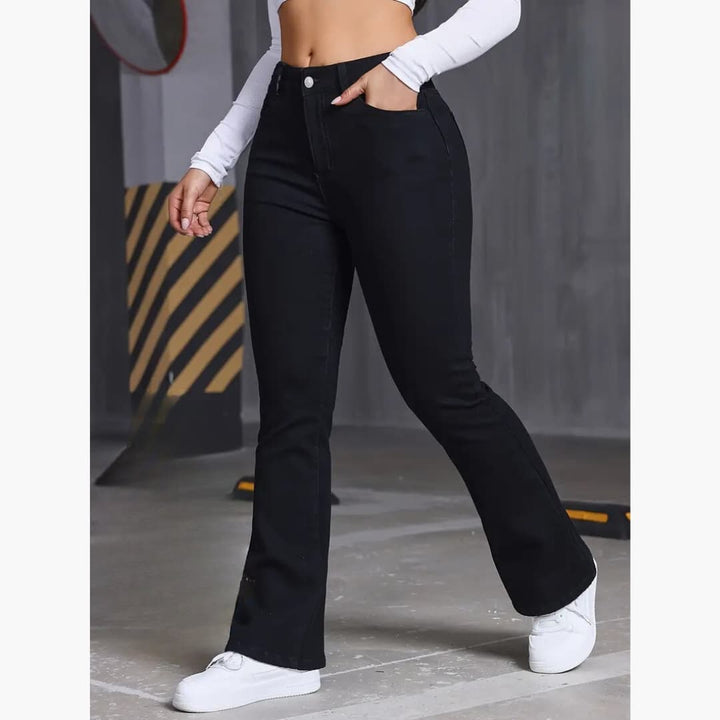 Hilda - Stilige Flare-jeans med høy midje for dame