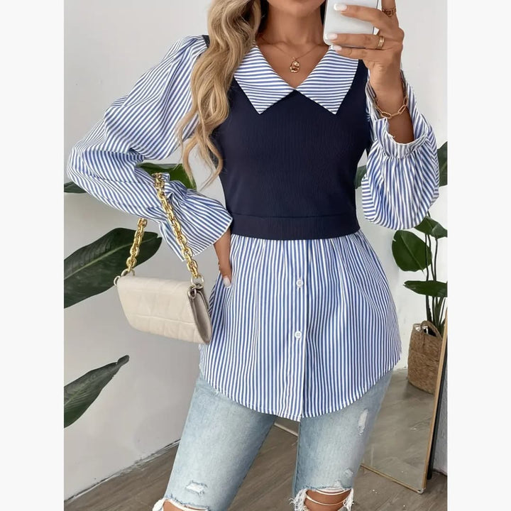 Fabiola - Elegant langermet bluse for kvinner