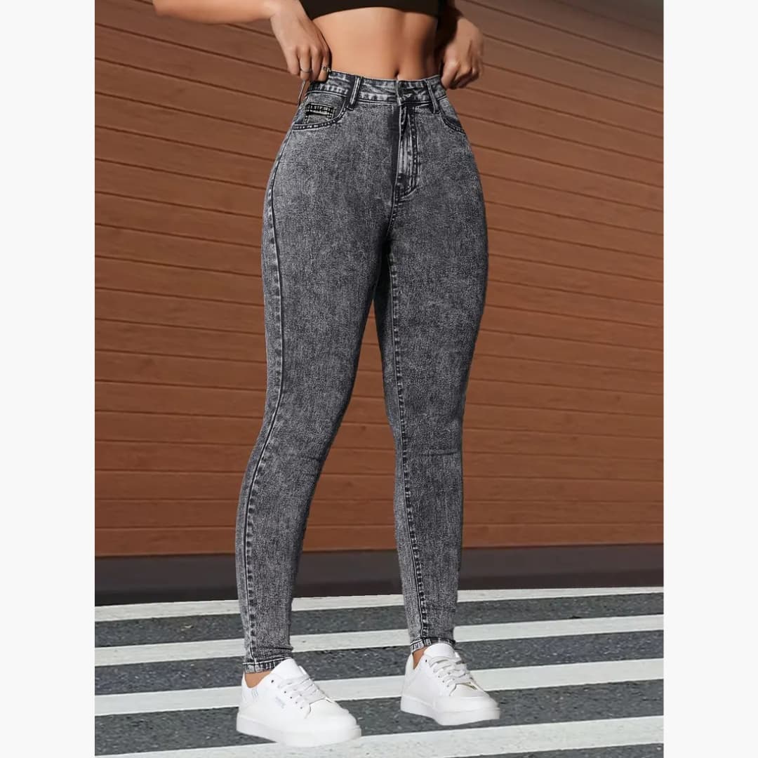 Irena - Trendy jeans med høy midje til dame