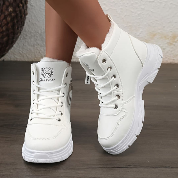 Kvinners Fashion Vinter Snøboots Britisk Stil Tykk Såle