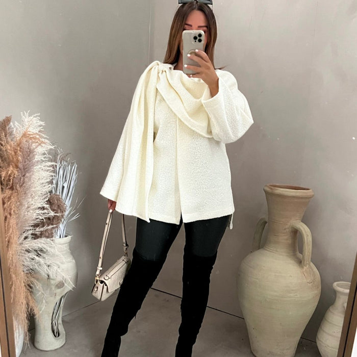Poncho pour femme avec détail écharpe et coupe ample