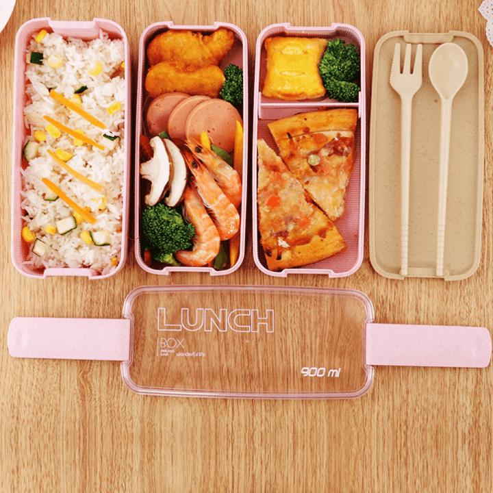 3-Lags Bento Matboks for Hjem, Skole og Jobb