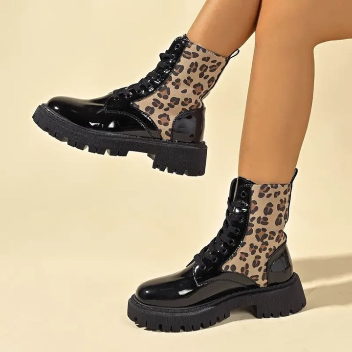 Kendall - Trendy ankelstøvler med leopardmønster til dame