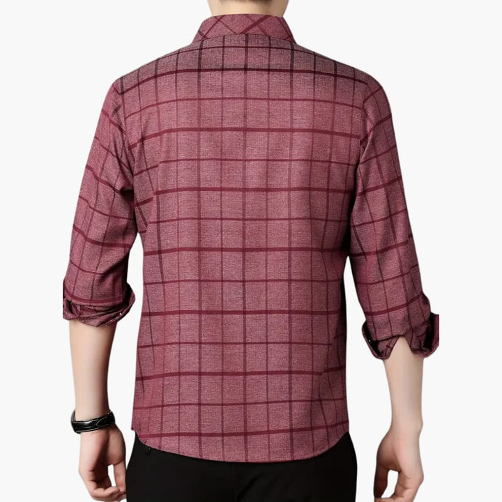 David - Trendy rutete skjorte med revers for menn