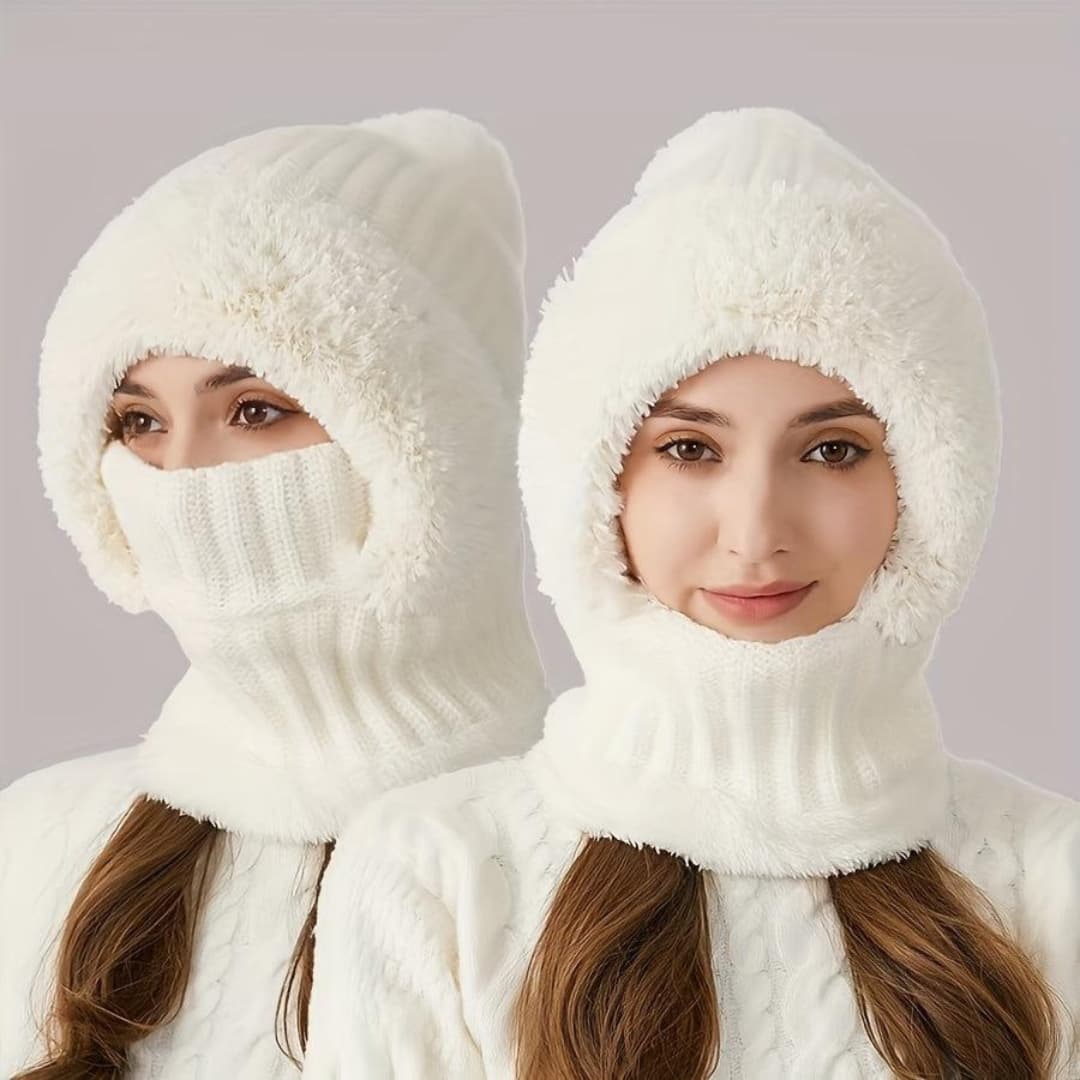 Sherpa Fleece Balaclava Vindbeskyttende Justerbar Ski Maske med Halsvarmer
