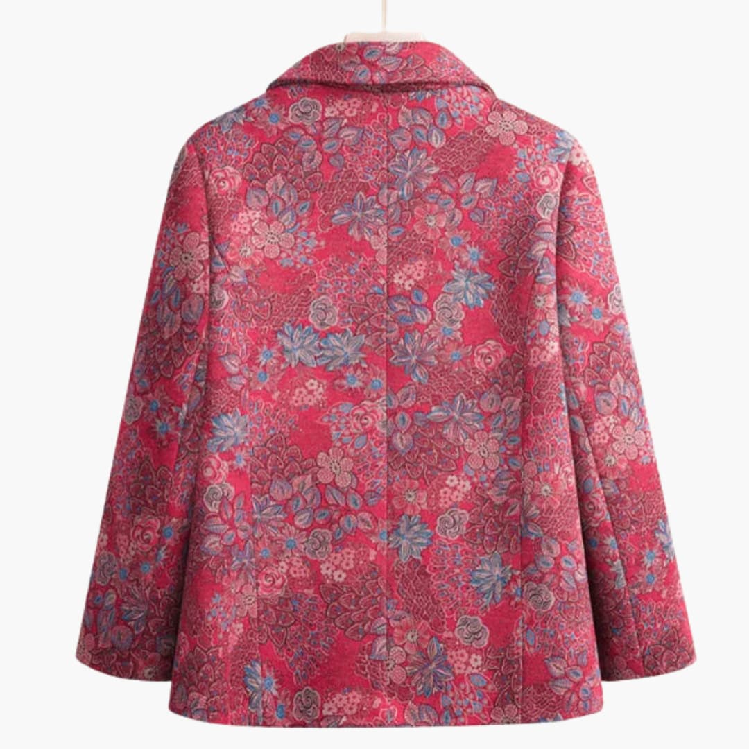 Alicia - Vintage blomstret frakk til dame