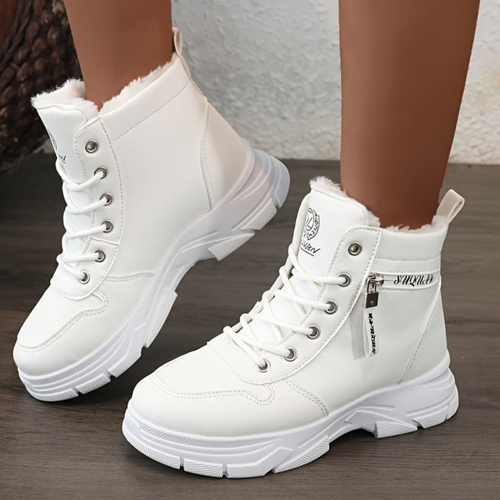 Kvinners Fashion Vinter Snøboots Britisk Stil Tykk Såle