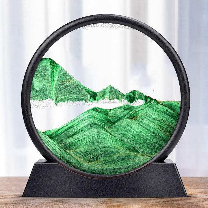 3D Bevegelig Sandkunst Timeglass for Beroligende Atmosfære