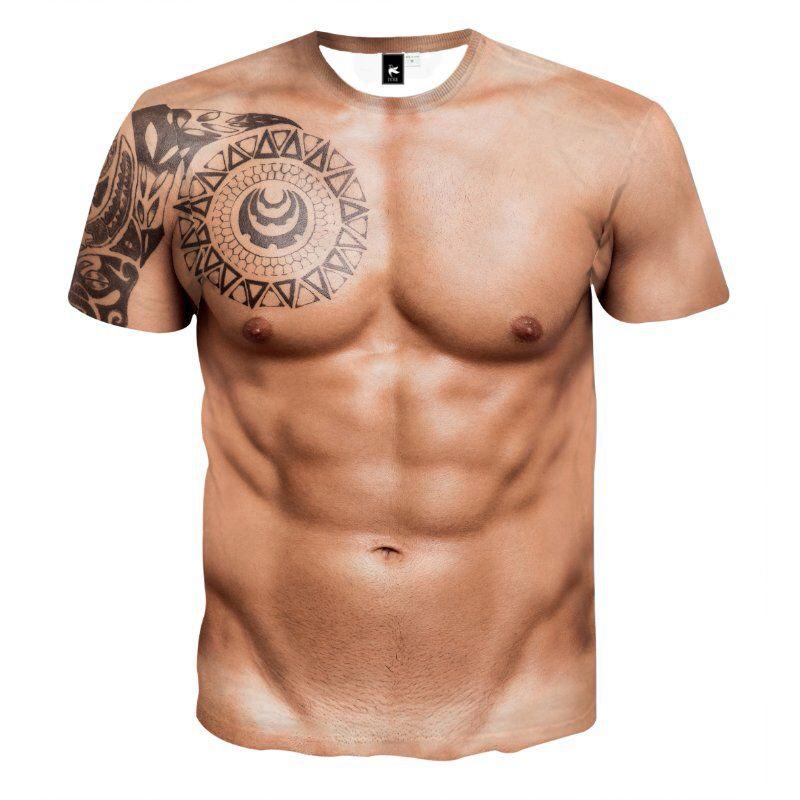 3D T-skjorte | Muskel- og Tatoveringsdesign