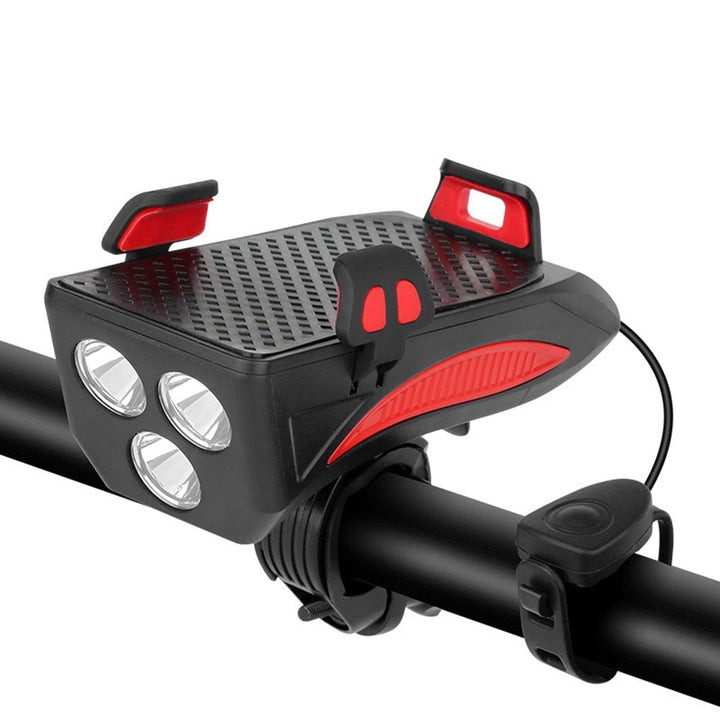 Unisex 4-i-1 Sykkeltilbehør med LED-lys, Telefonholder, Powerbank