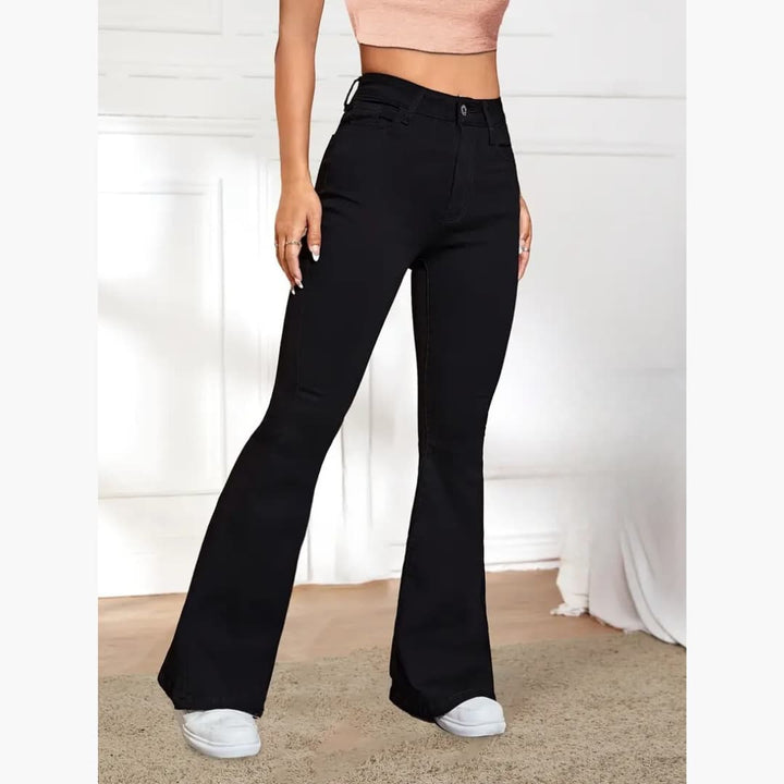 Greta - Varm fleecefôret Flare-jeans til dame