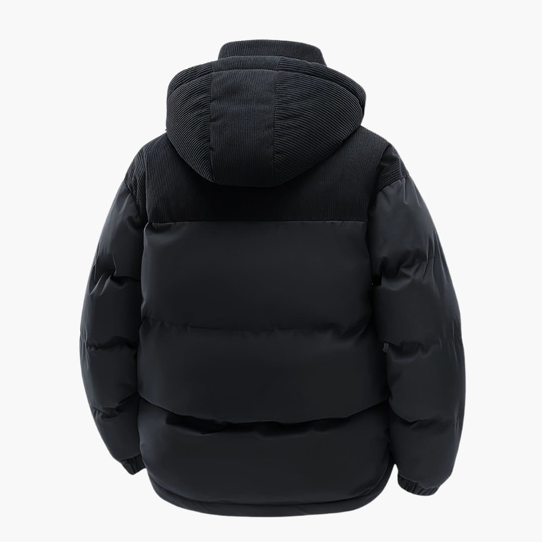Herre Casual Hettejakke med Puffer og Fargeblokkdesign