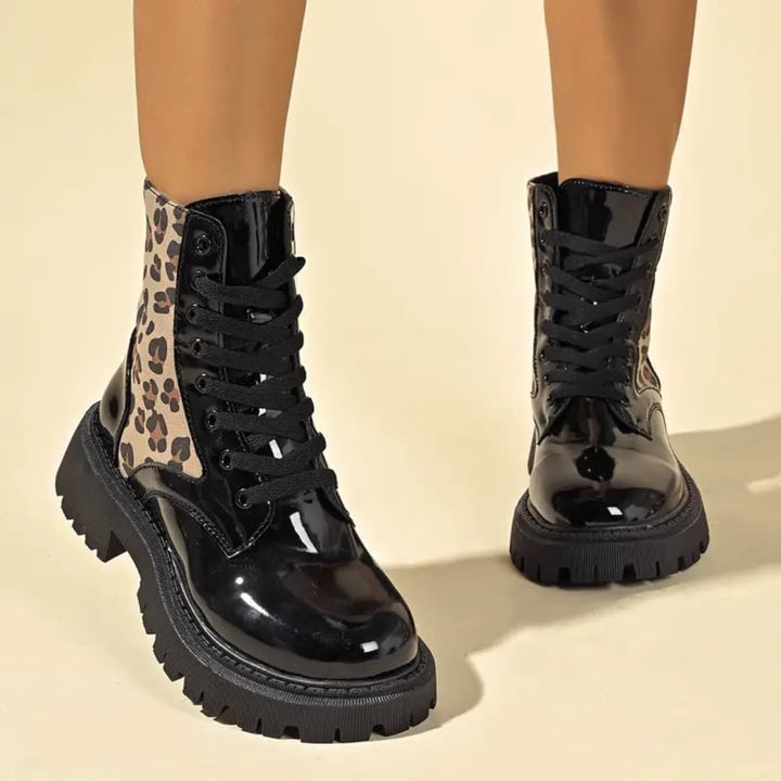 Kendall - Trendy ankelstøvler med leopardmønster til dame